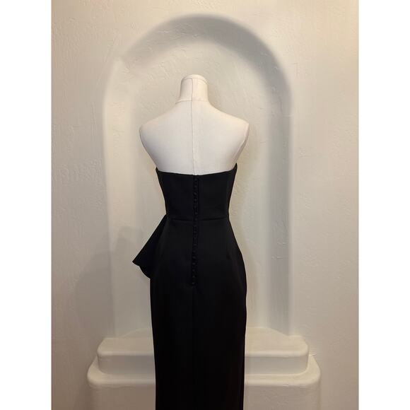 Elliatt Black Strapless Reception Cascade Ruffle Strapless  Dress – Size M - Picture 5 of 8